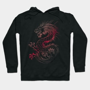 Red and black Chinese dragon Hoodie